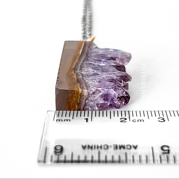 NEW Artisan Amethyst Semiprecious Gemstone Slice Pendant - Picture 10 of 14